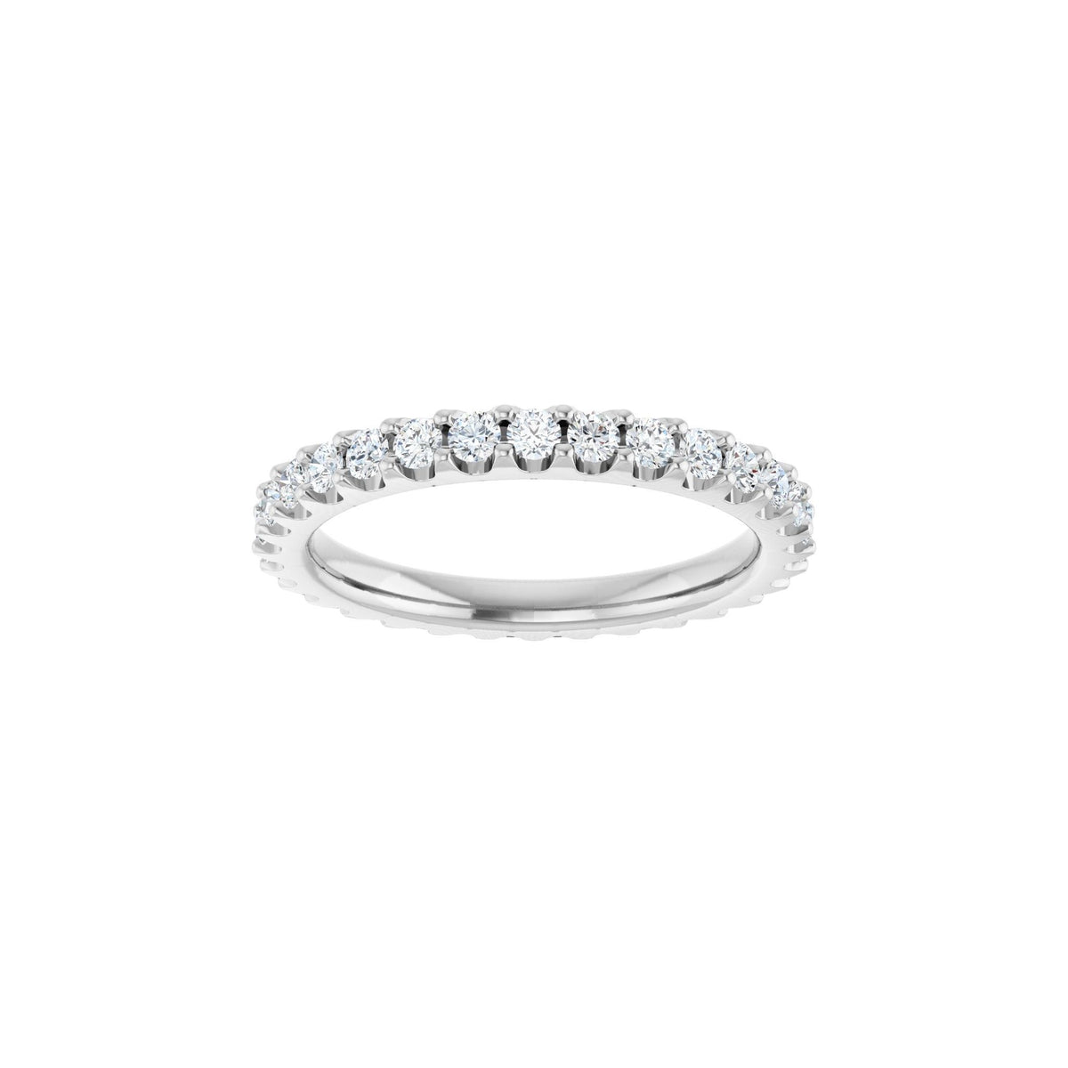 Lab-Grown Diamond Shared-Prong Eternity Band in 14K Gold or Platinum - 14K White Gold