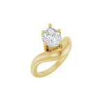 Lab-Grown Diamond Solitaire Freeform Dome Ring in 14K Gold - 14K Yellow Gold