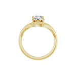 Lab-Grown Diamond Solitaire Freeform Dome Ring in 14K Gold - 14K Yellow Gold