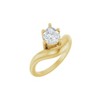 Lab-Grown Diamond Solitaire Freeform Dome Ring in 14K Gold - 14K Yellow Gold
