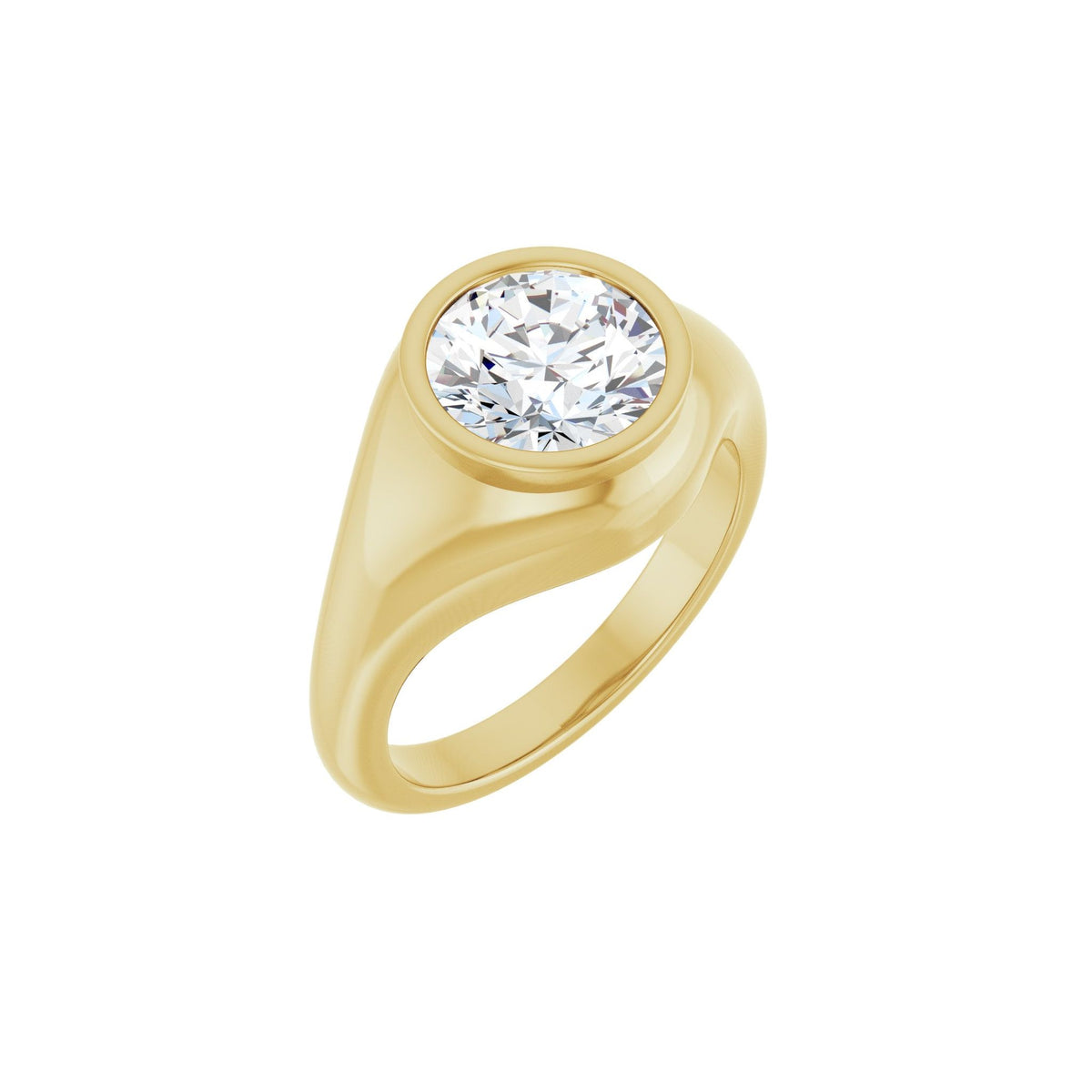 Lab-Grown Diamond Solitaire Ring in 14K Gold - 14K Yellow Gold