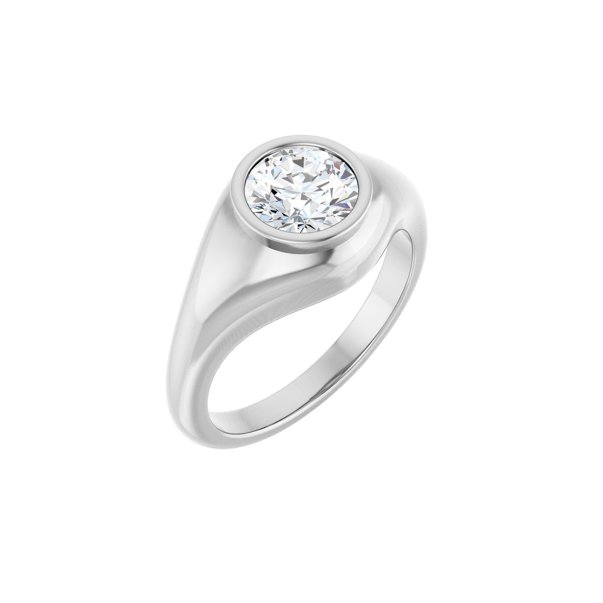 Lab-Grown Diamond Solitaire Ring in 14K Gold - 14K White Gold