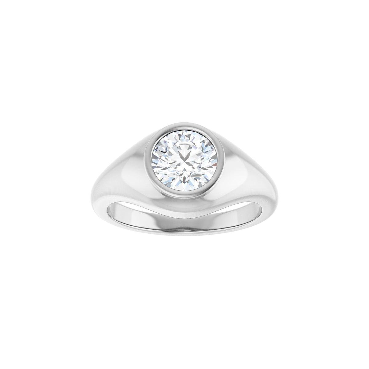 Lab-Grown Diamond Solitaire Ring in 14K Gold - 14K White Gold