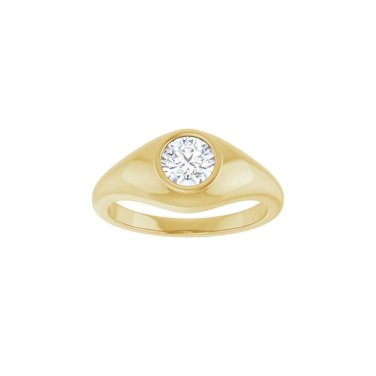 Lab-Grown Diamond Solitaire Ring in 14K Gold - 14K Yellow Gold