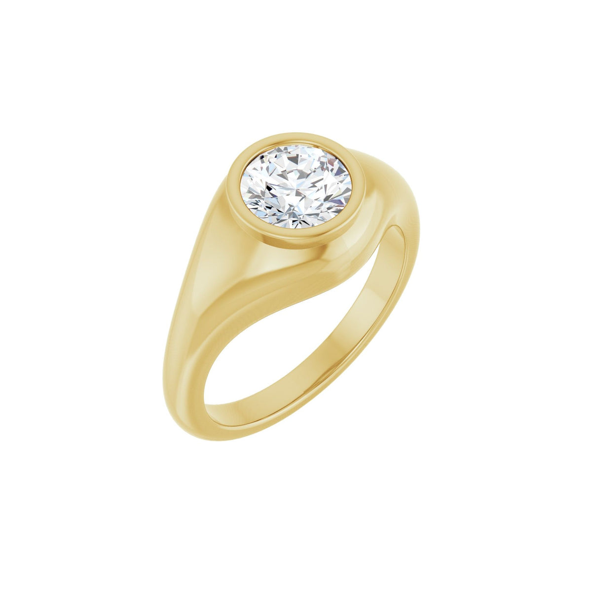 Lab-Grown Diamond Solitaire Ring in 14K Gold - 14K Yellow Gold