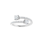 Lab-Grown Diamond Two-Stone Bypass Ring in 14K Gold - 14K White Gold