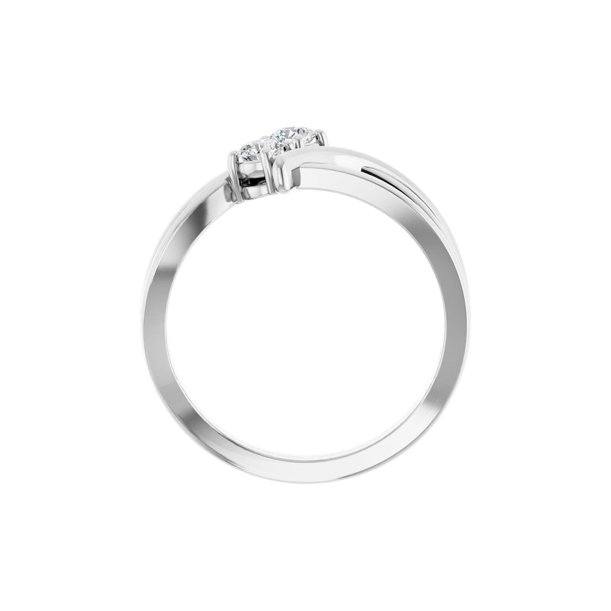 Lab-Grown Diamond Two-Stone Ring in 14K Gold - 14K White Gold