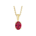 Lab-Grown Ruby 16-18" Necklace in 14K Yellow Gold - 14K Yellow Gold
