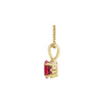 Lab-Grown Ruby 16-18" Necklace in 14K Yellow Gold - 14K Yellow Gold