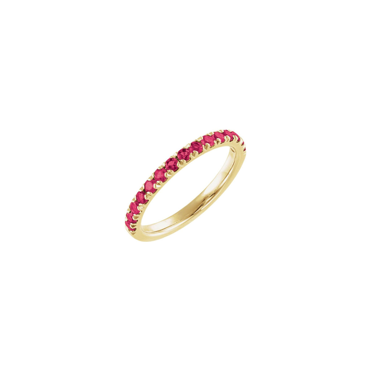 Lab-Grown Ruby Stackable Ring in 14K Yellow Gold - 14K Yellow Gold