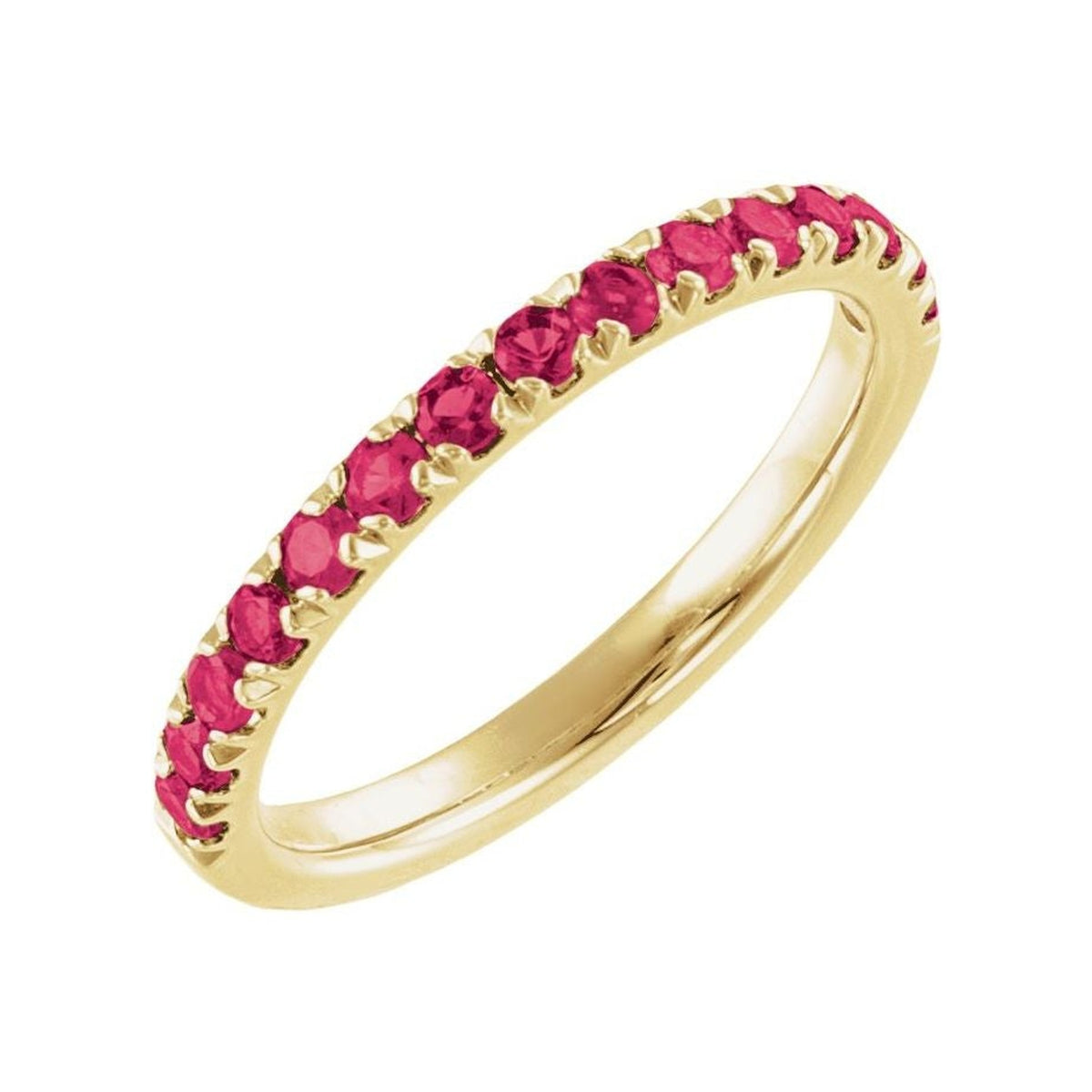 Lab-Grown Ruby Stackable Ring in 14K Yellow Gold