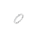 Marquise Diamond Bezel-Set Eternity Band in 14K Gold - 14K White Gold