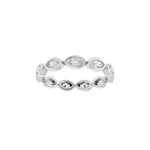 Marquise Diamond Bezel-Set Eternity Band in 14K Gold - 14K White Gold