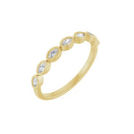 Marquise Lab-Grown Diamond Bezel-Set Half Eternity Band in 14K Gold - 14K Yellow Gold