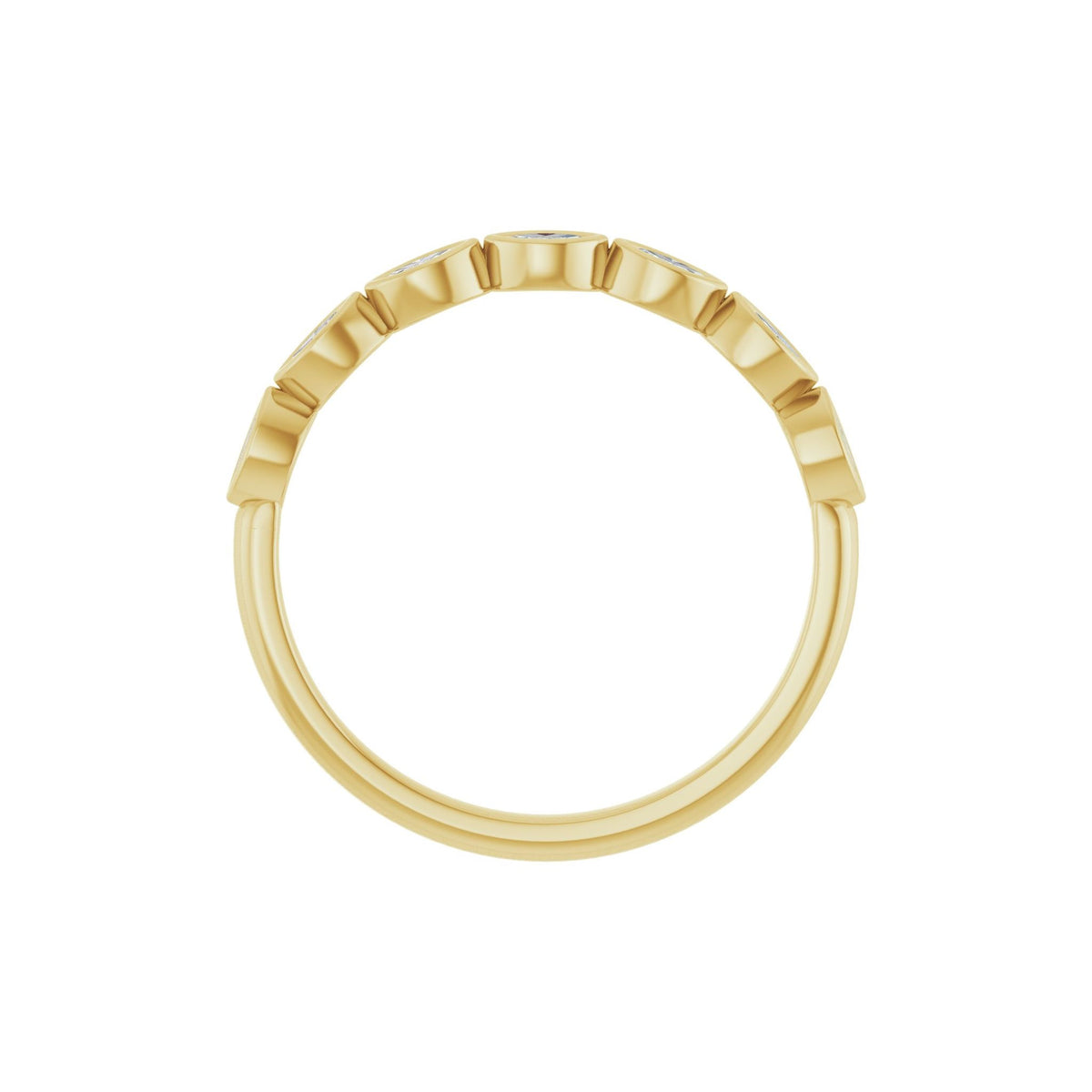 Marquise Lab-Grown Diamond Bezel-Set Half Eternity Band in 14K Gold - 14K Yellow Gold
