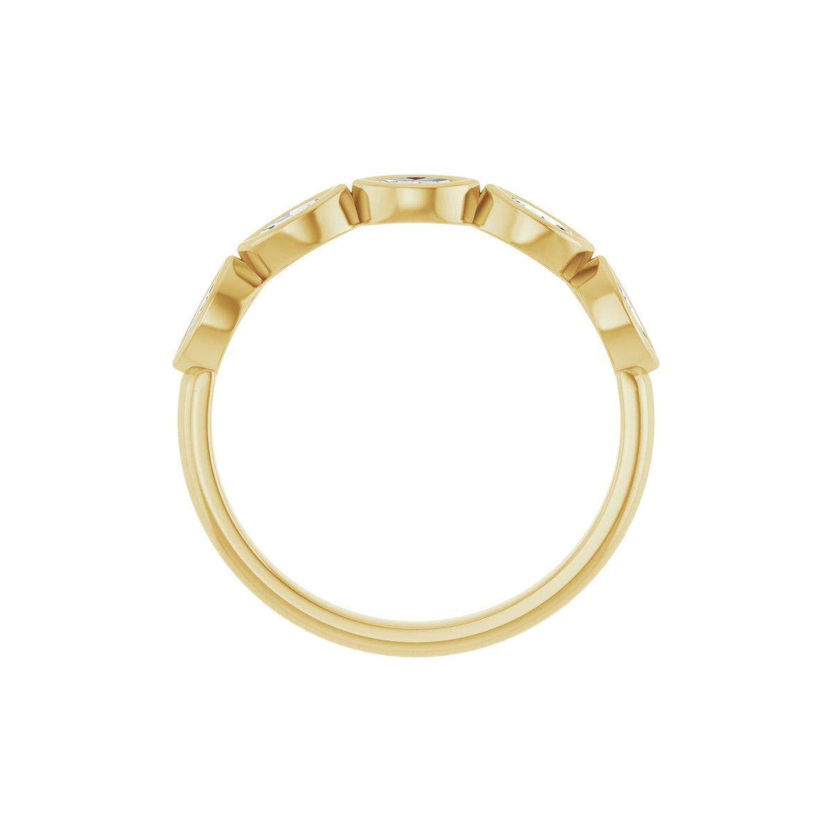 Marquise Lab-Grown Diamond Bezel-Set Half Eternity Band in 14K Gold - 14K Yellow Gold