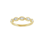Marquise Lab-Grown Diamond Bezel-Set Half Eternity Band in 14K Gold - 14K Yellow Gold