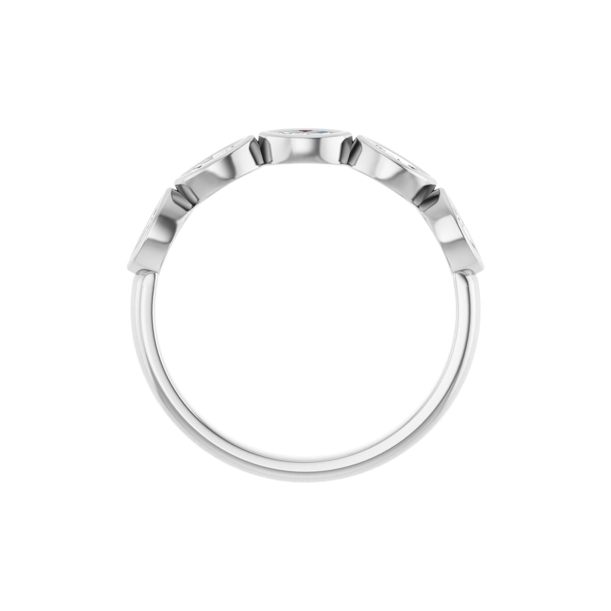 Marquise Lab-Grown Diamond Bezel-Set Half Eternity Band in 14K Gold - 14K White Gold