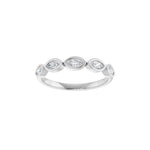 Marquise Lab-Grown Diamond Bezel-Set Half Eternity Band in 14K Gold - 14K White Gold