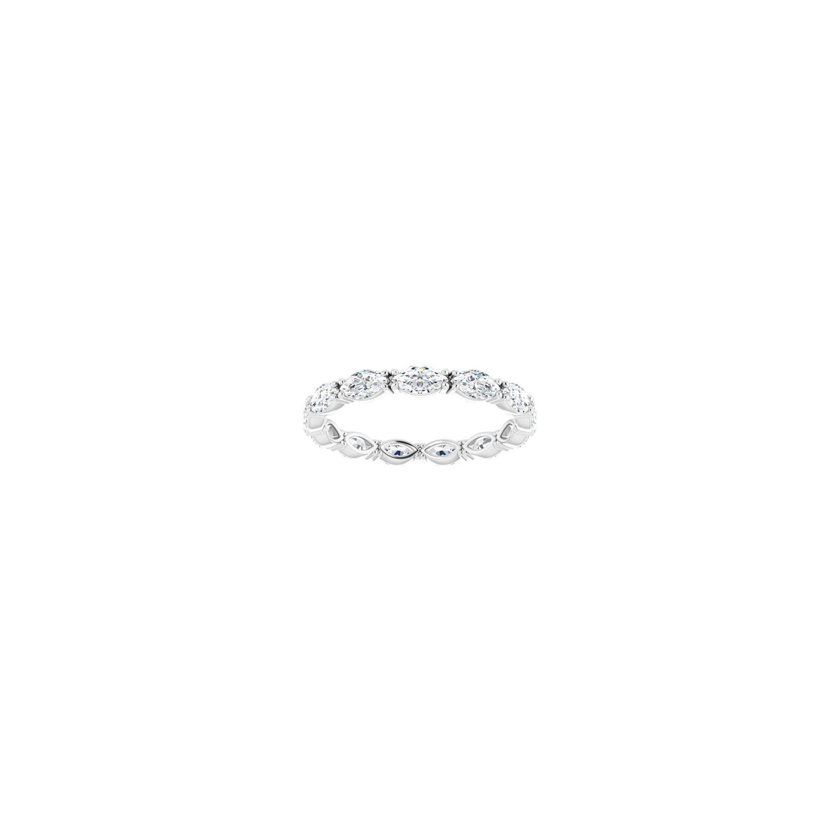 Marquise Lab-Grown Diamond Eternity Band in 14K Gold - 14K White Gold