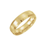 Men's Beveled-Edge Comfort-Fit Flat Band with Satin Finish in 14K & 18K Gold or Platinum - 14K Yellow Gold