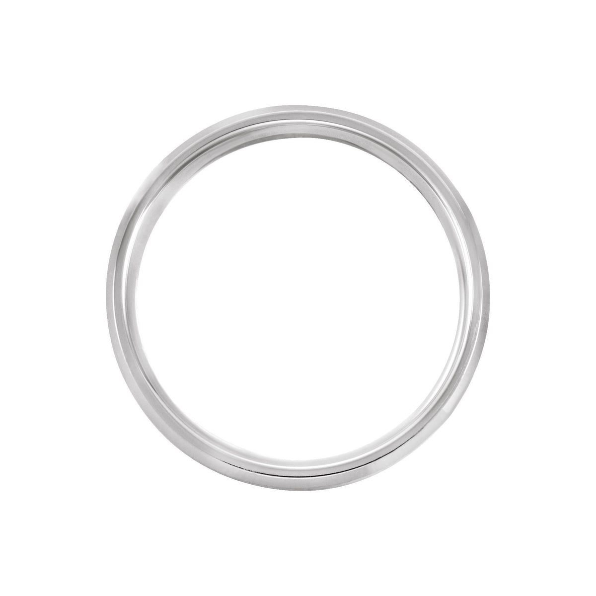 Men's Beveled-Edge Comfort-Fit Flat Band with Satin Finish in 14K & 18K Gold or Platinum - 14K White Gold