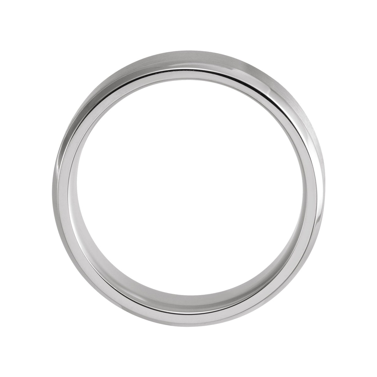 Men's Beveled-Edge Comfort-Fit Flat Band with Satin Finish in 14K & 18K Gold or Platinum - 14K White Gold
