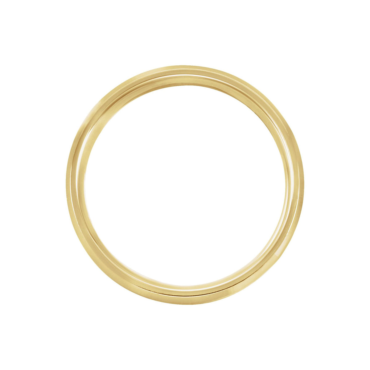 Men's Beveled-Edge Comfort-Fit Flat Band with Satin Finish in 14K & 18K Gold or Platinum - 14K Yellow Gold
