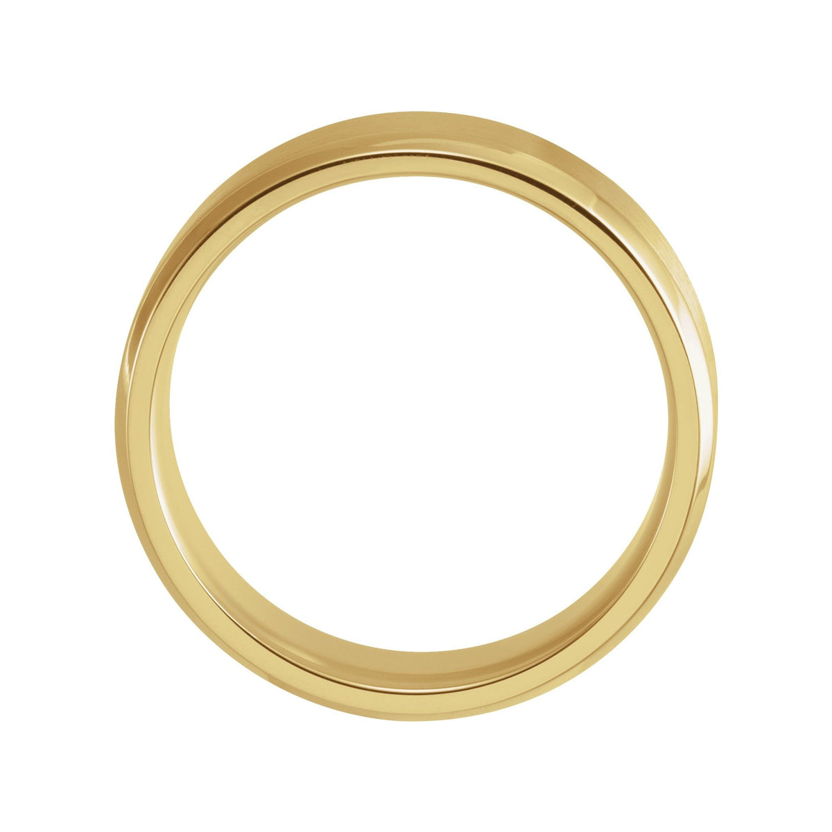 Men's Beveled-Edge Comfort-Fit Flat Band with Satin Finish in 14K & 18K Gold or Platinum - 14K Yellow Gold