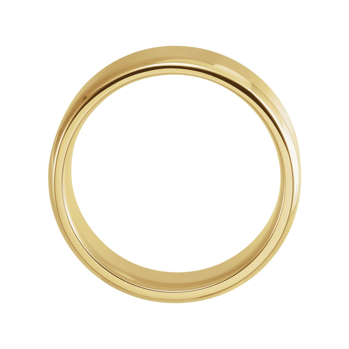Men's Beveled-Edge Comfort-Fit Flat Band with Satin Finish in 14K & 18K Gold or Platinum - 14K Yellow Gold