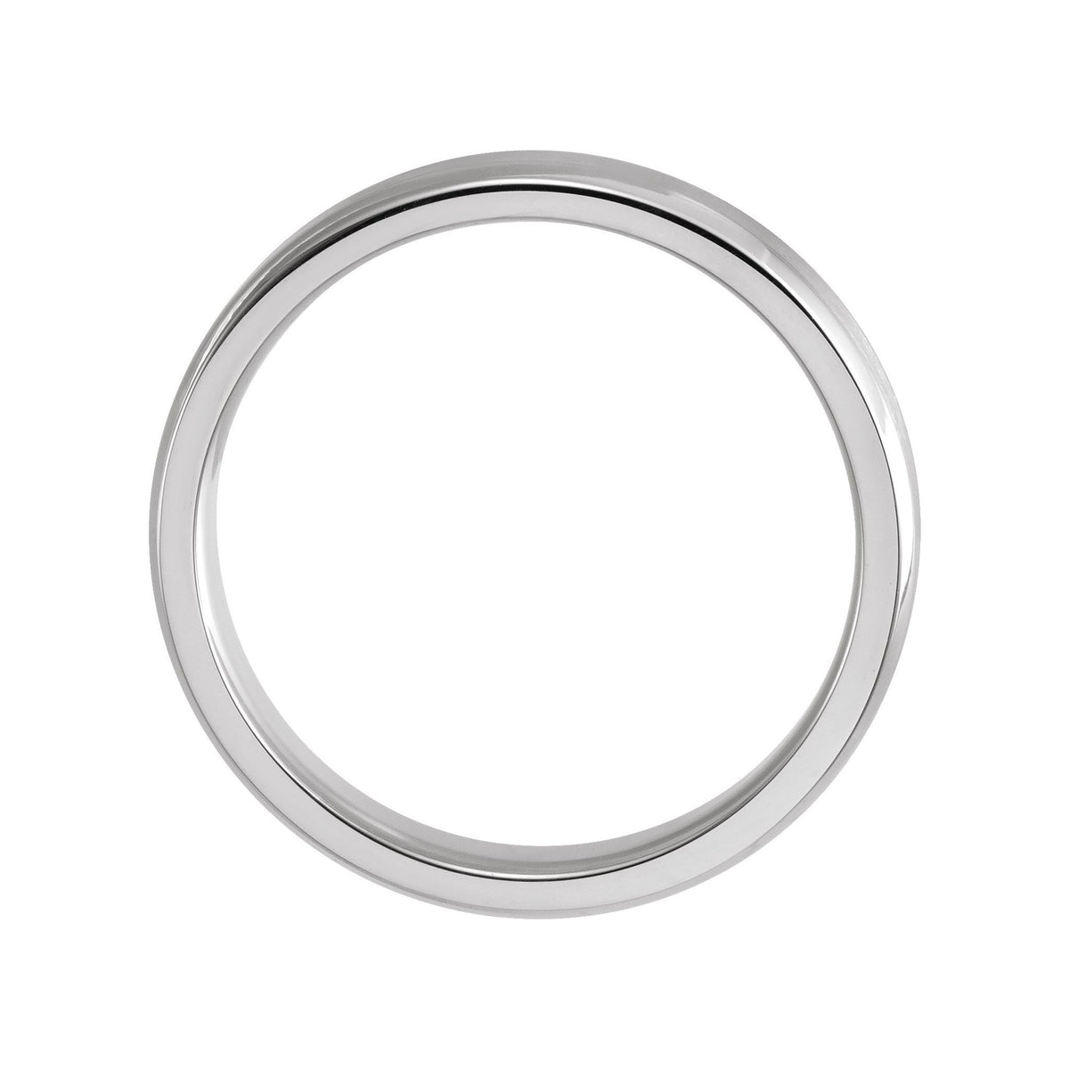 Men's Beveled-Edge Comfort-Fit Flat Band with Satin Finish in 14K & 18K Gold or Platinum - 14K White Gold