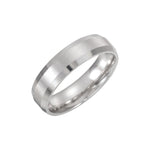 Men's Beveled-Edge Comfort-Fit Flat Band with Satin Finish in 14K & 18K Gold or Platinum - 14K White Gold