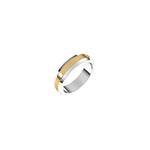 Men's Beveled-Edge Flat Band in 14K Gold - 14K Two-Tone Gold