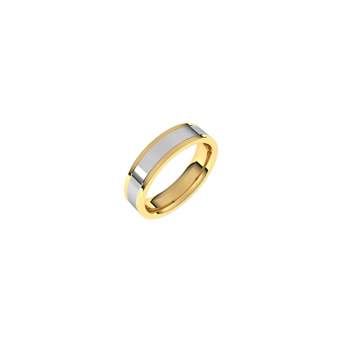 Men's Comfort-Fit Flat Band in 14K Gold - 14K Two-Tone Gold