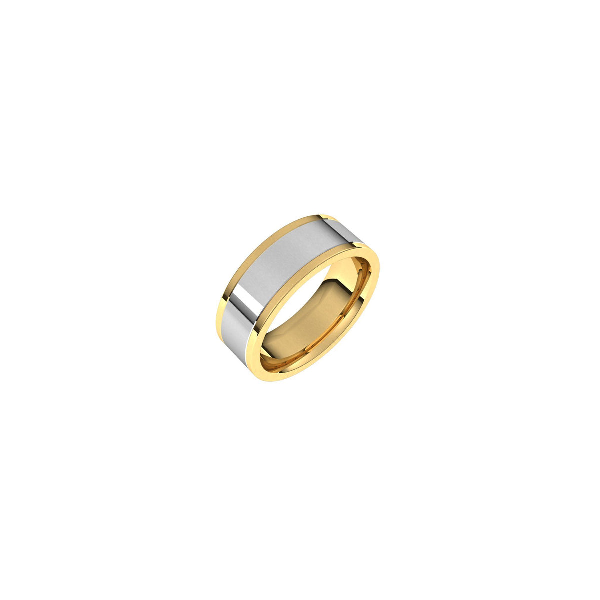 Men's Comfort-Fit Flat Band in 14K Gold - 14K Two-Tone Gold