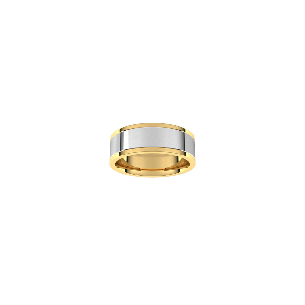 Men's Comfort-Fit Flat Band in 14K Gold - 14K Two-Tone Gold