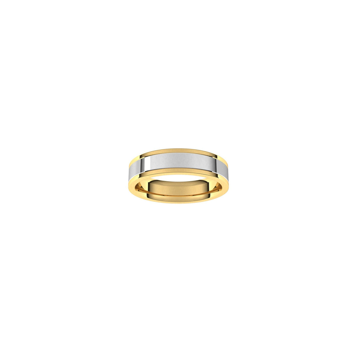 Men's Comfort-Fit Flat Band in 14K Gold - 14K Two-Tone Gold