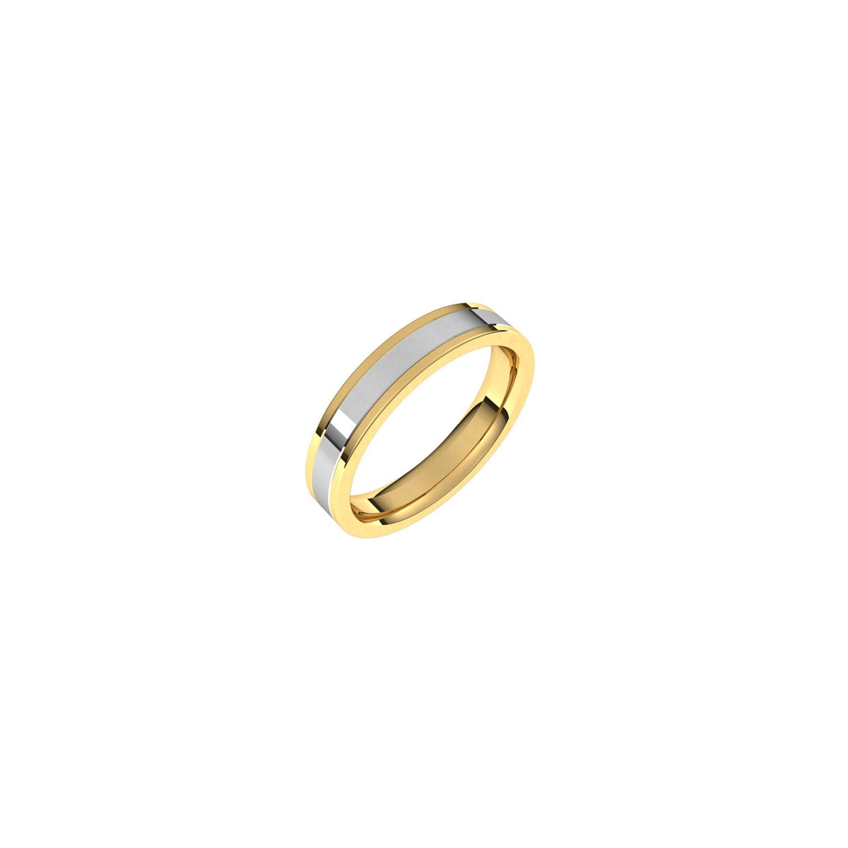 Men's Comfort-Fit Flat Band in 14K Gold - 14K Two-Tone Gold