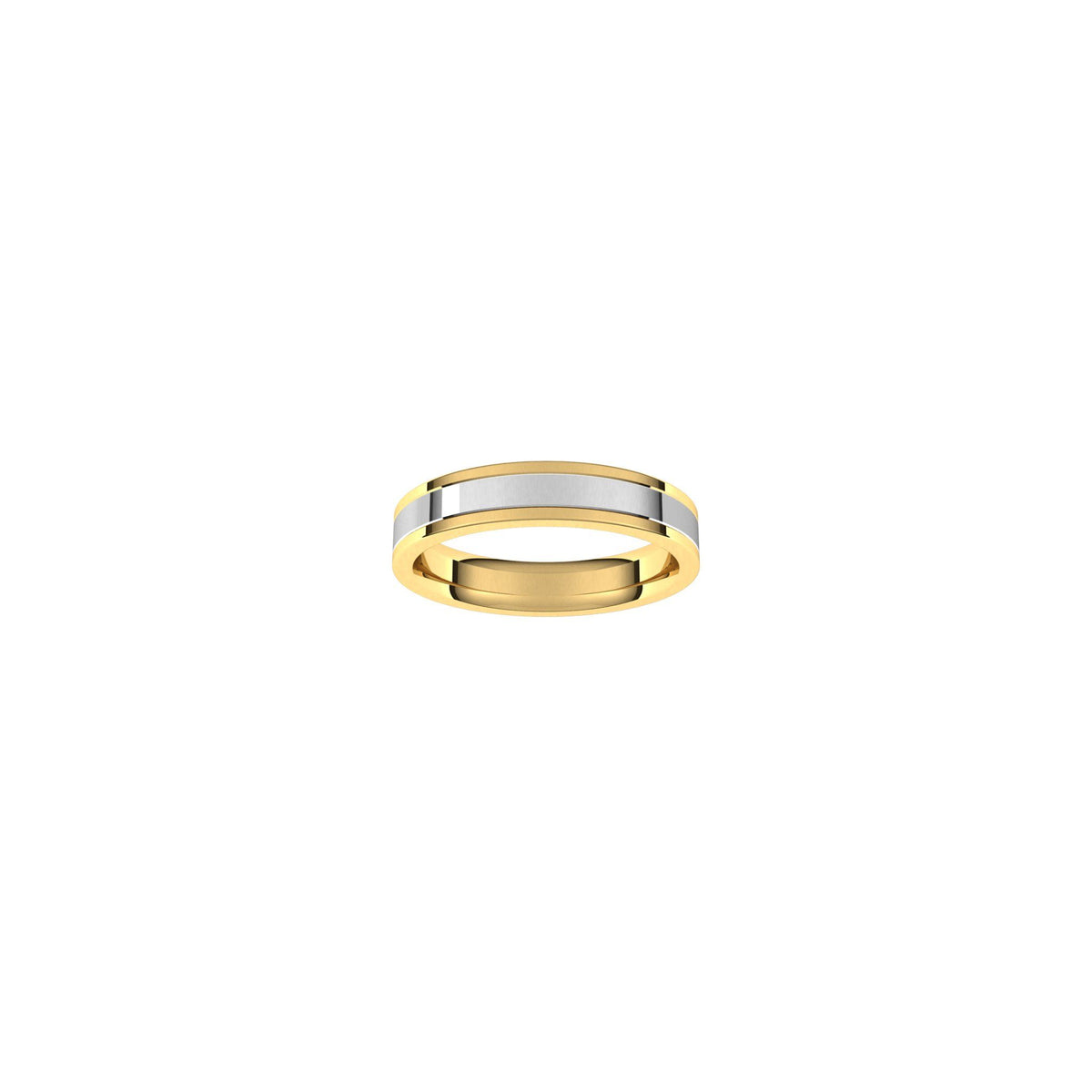 Men's Comfort-Fit Flat Band in 14K Gold - 14K Two-Tone Gold