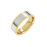 Men's Comfort-Fit Flat Band in 14K Gold - 14K Two-Tone Gold