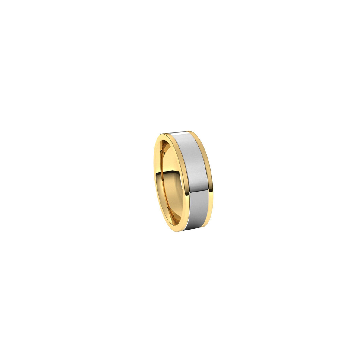 Men's Comfort-Fit Flat Band in 14K Gold - 14K Two-Tone Gold
