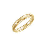 Men's Comfort-Fit Half Round Band with Hammer Finish in 14K & 18K Gold - 14K Yellow Gold
