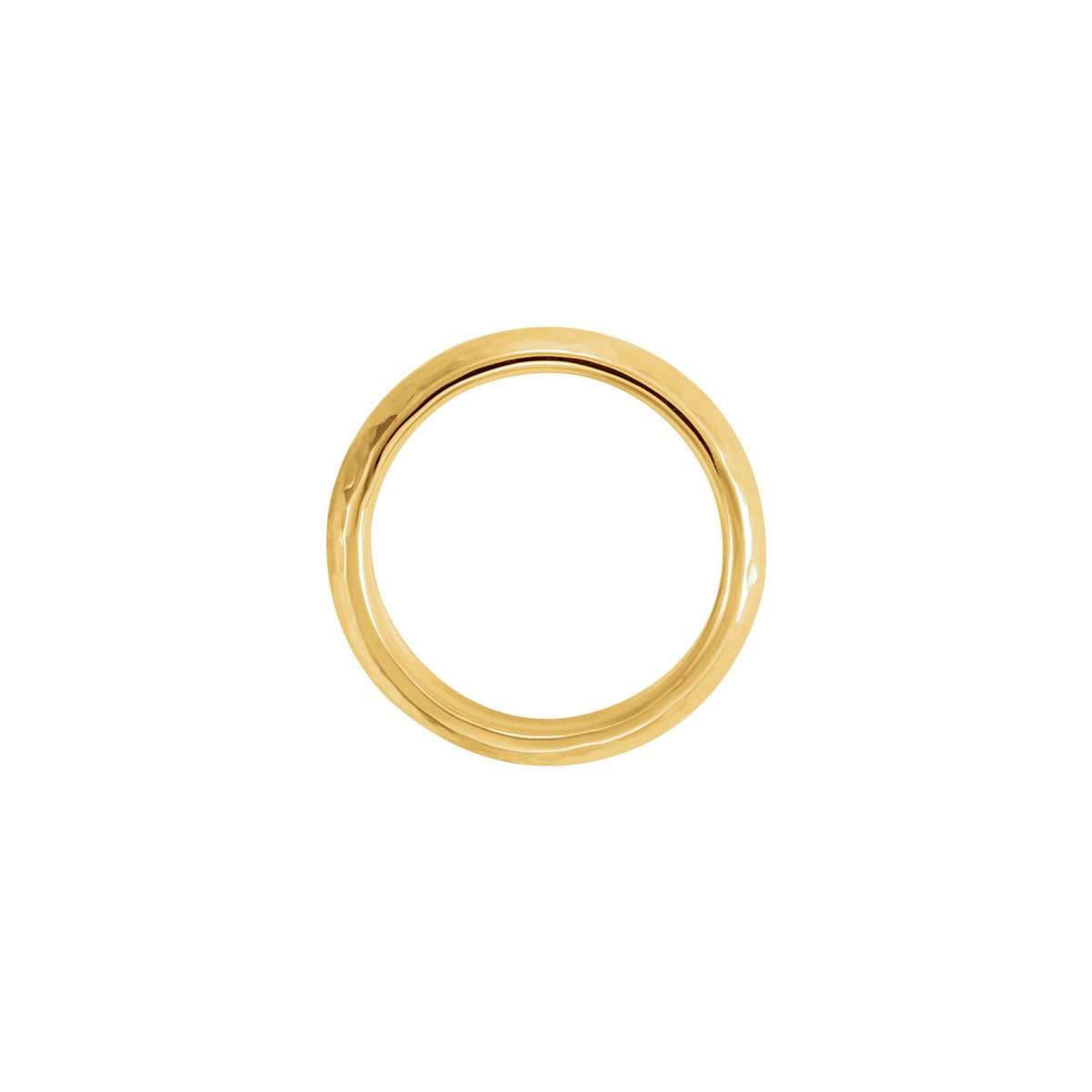 Men's Comfort-Fit Half Round Band with Hammer Finish in 14K & 18K Gold - 14K Yellow Gold