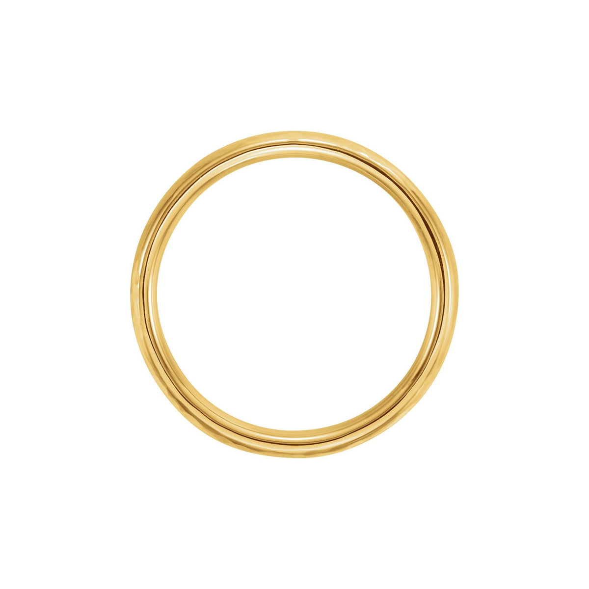 Men's Comfort-Fit Half Round Band with Hammer Finish in 14K & 18K Gold - 14K Yellow Gold