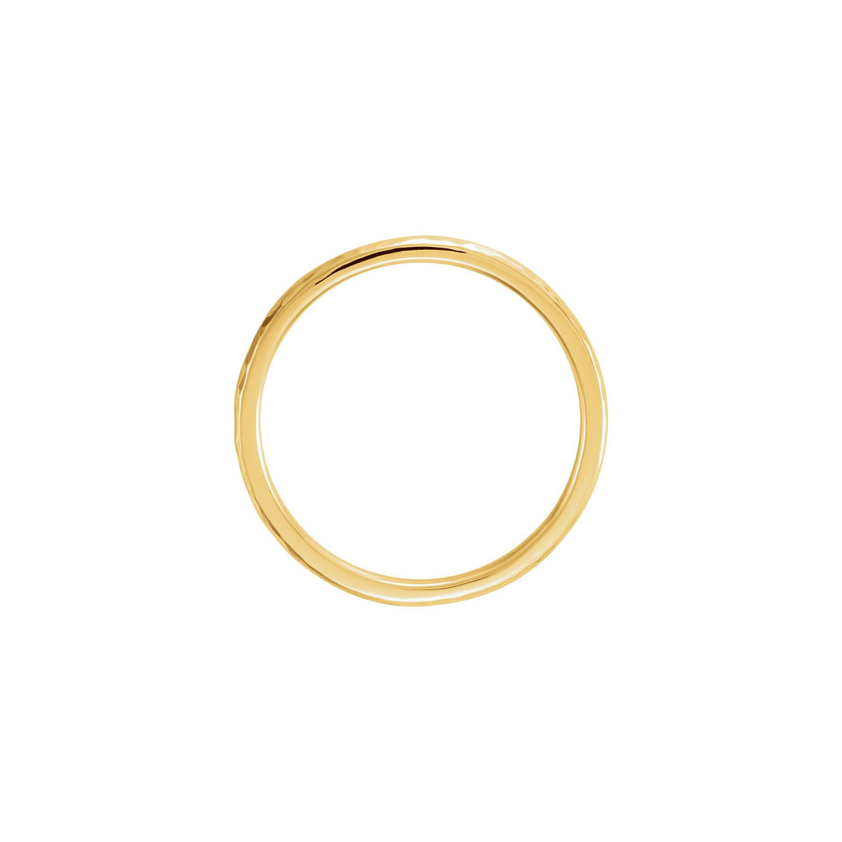 Men's Comfort-Fit Half Round Band with Hammer Finish in 14K & 18K Gold - 14K Yellow Gold