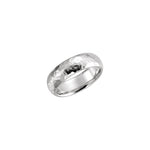 Men's Comfort-Fit Half Round Band with Hammer Finish in 14K & 18K Gold - 14K White Gold