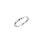 Men's Comfort-Fit Half Round Band with Hammer Finish in 14K & 18K Gold - 14K White Gold