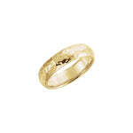 Men's Comfort-Fit Half Round Band with Hammer Finish in 14K & 18K Gold - 14K Yellow Gold