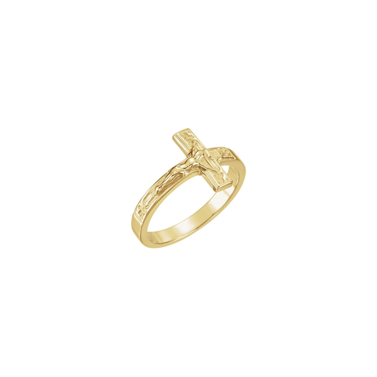 Men's Crucifix Ring in 14K Gold - 14K Yellow Gold