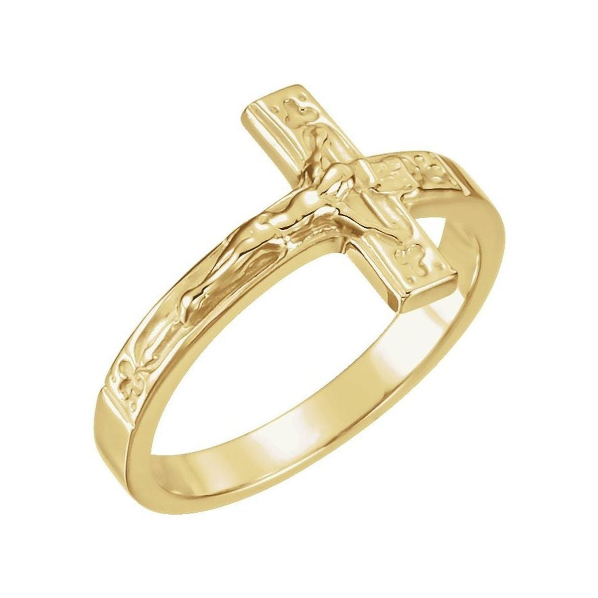 Men's Crucifix Ring in 14K Gold